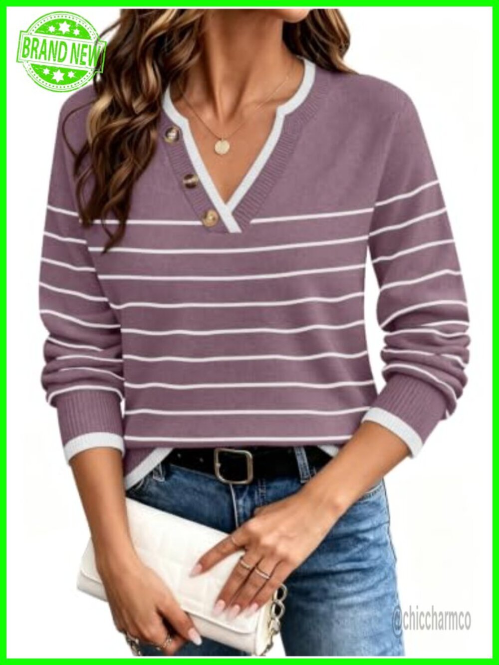 Lightweight V Neck Sweater Faux Layer Knit Pullover Long Sleeve